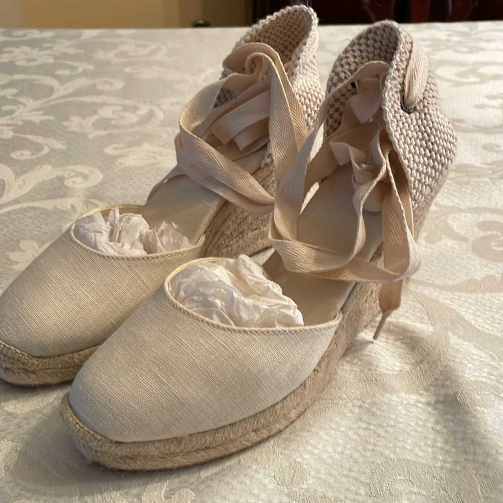Soludos Marseille Wedge espadrilles Linen upper  and 3.5 heel